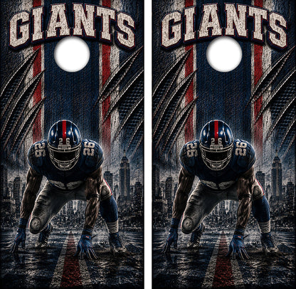 New York Giants Football Cornhole Design