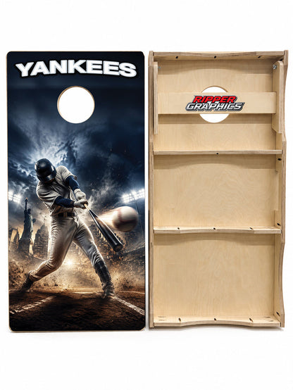 New York Yankees Baseball Inspired Cornhole Design
