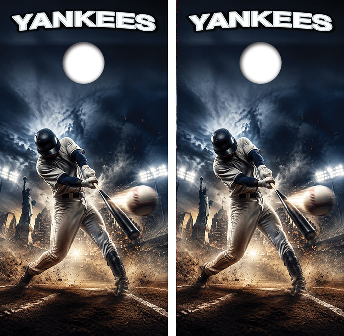New York Yankees Baseball Inspired Cornhole Design