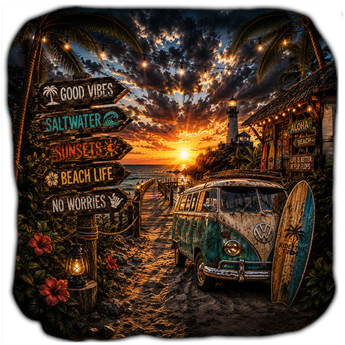 Night Beach Cornhole Bags Set of 4