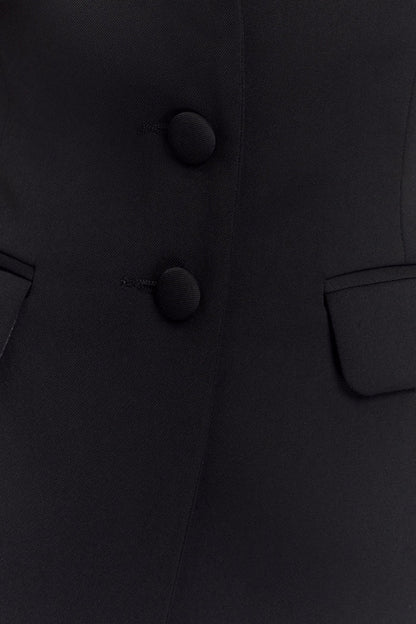 Opal Puff Sleeve Suiting Top - Black