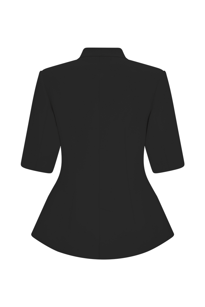 Opal Puff Sleeve Suiting Top - Black