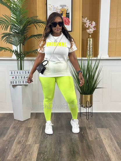 ORIGINAL Signature Graphic Tee (Neon Yellow Print)