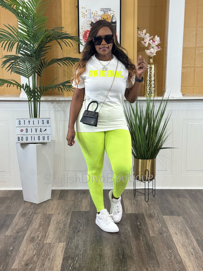 ORIGINAL Signature Graphic Tee (Neon Yellow Print)