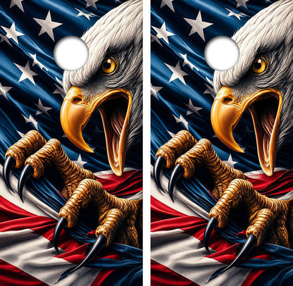 Patriotic Eagle Cornhole Design