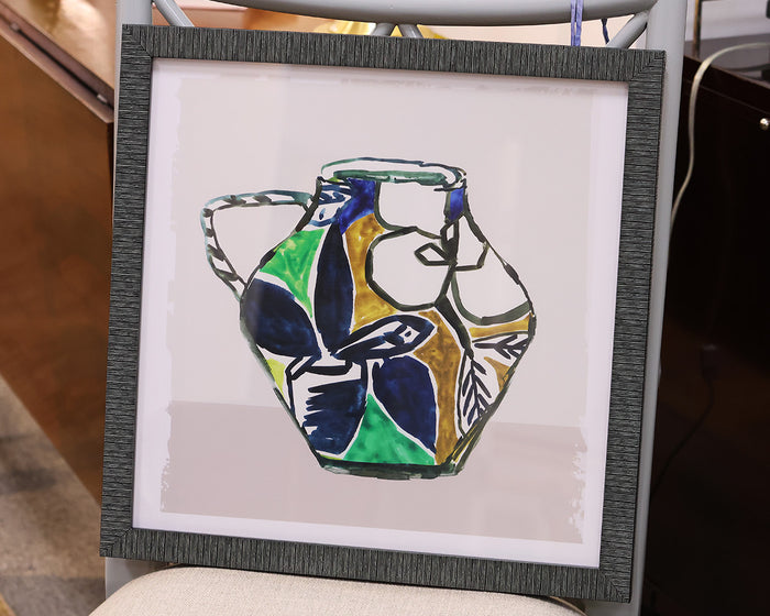 "Picasso Vase II" Print in Gray Wash & Black Frame