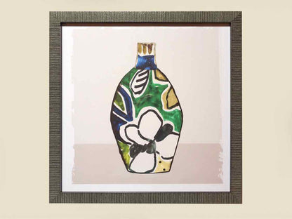 'Picasso Vase III' Print in Grey Wash & Black Frame