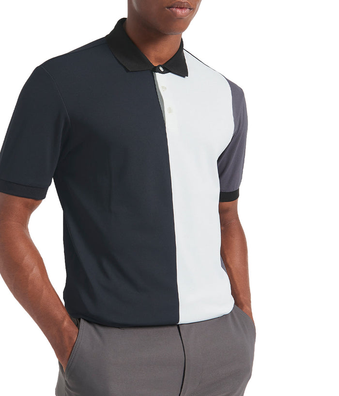 Pique Color Short Sleeve Blocked Polo