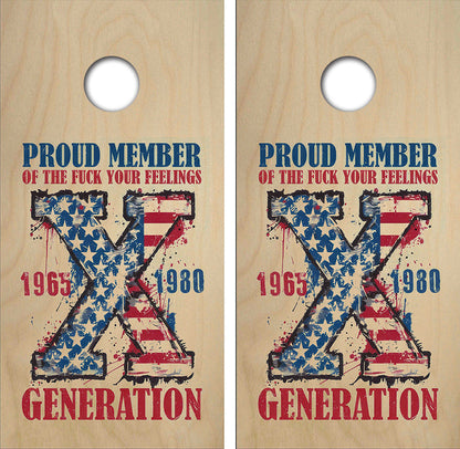 Proud Member Gen X Cornhole Design