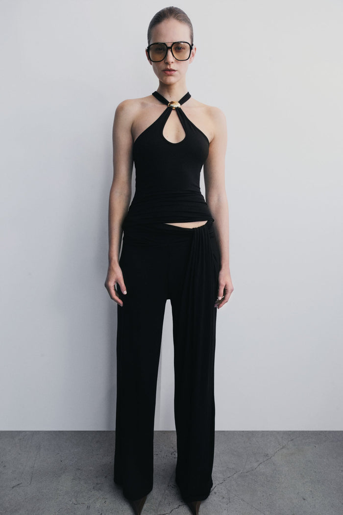 Ramona Modal Straight Leg Pant - Black