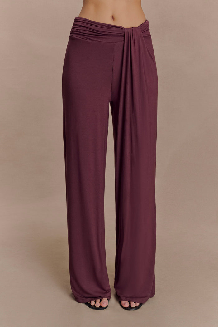 Ramona Modal Straight Leg Pant - Mahogany
