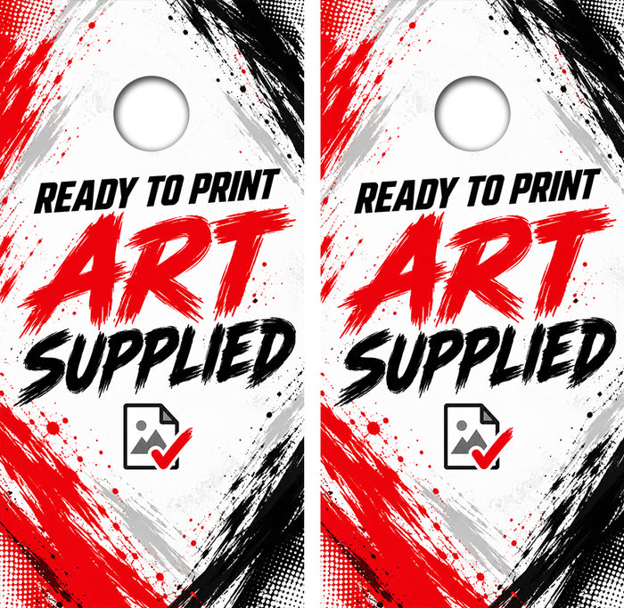Ready To Print Art Supplied Cornhole Wood Board Skin Wraps FREE LAMINATE