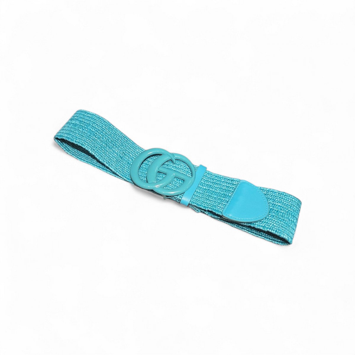 Modern Sculpted Buckle Elastic Belt