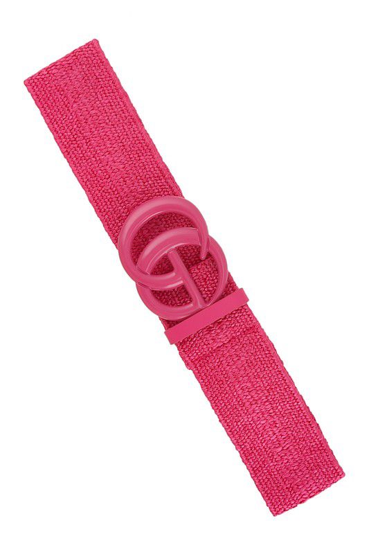 Modern Sculpted Buckle Elastic Belt
