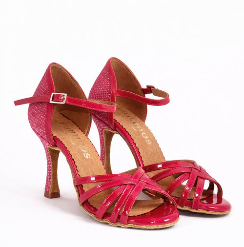 Sandales à talons Eluna roses à strass - Modèle glamour