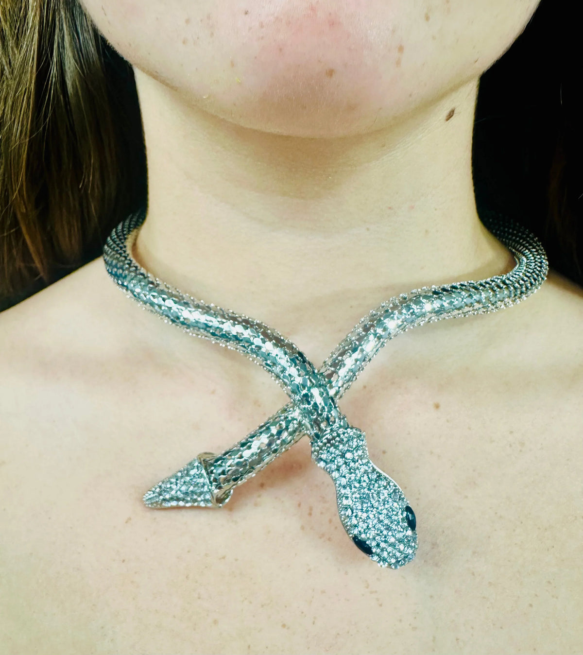 Serpentine Allure Necklace Set (Silver)