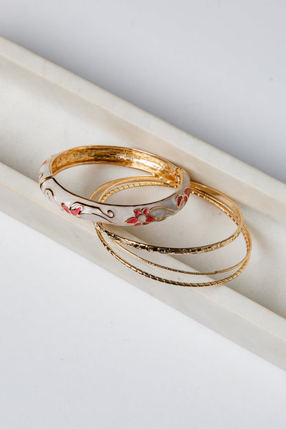 Carly Gold Bangle Bracelet Set