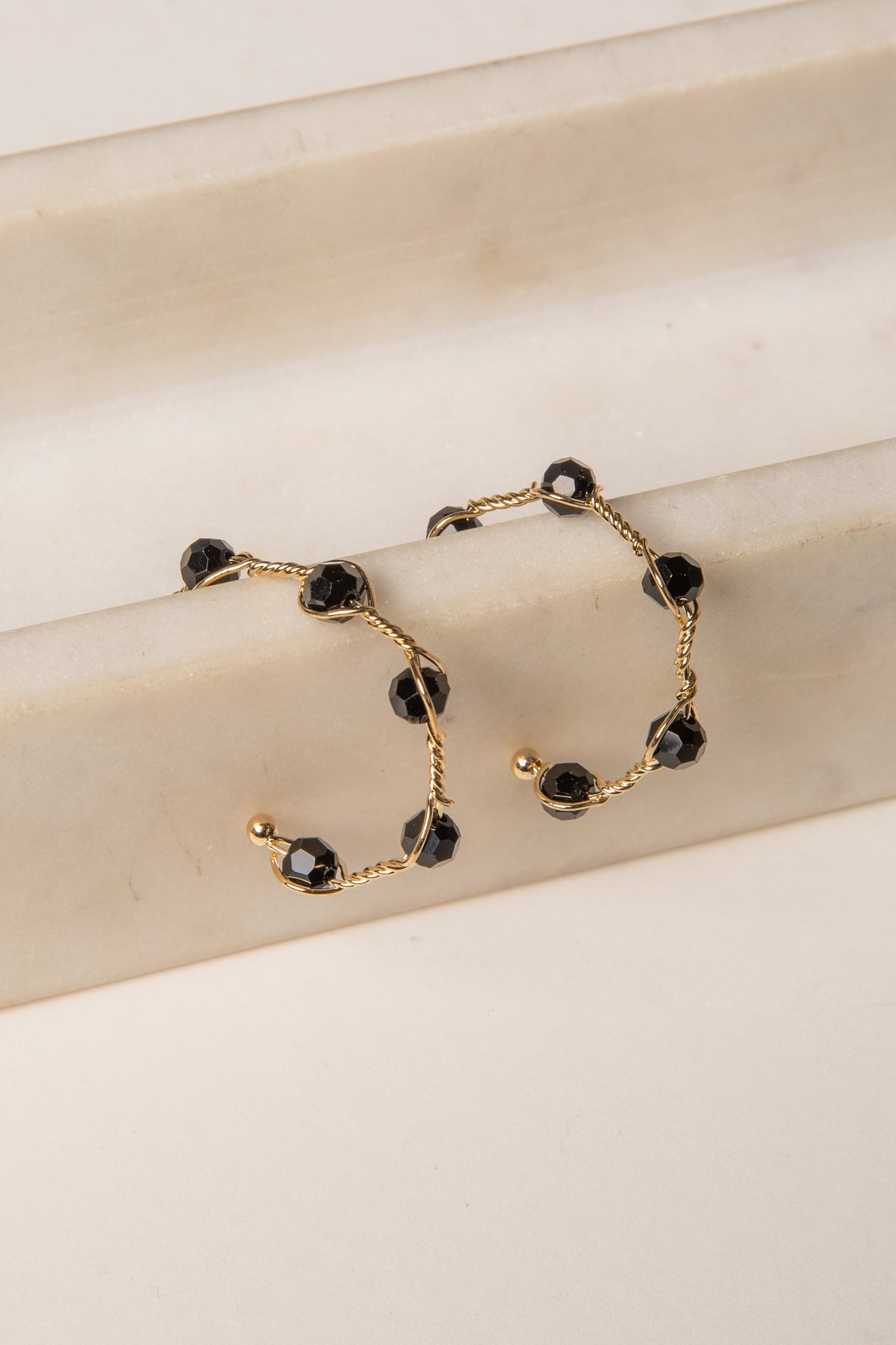 Claire Gold Beaded Hoop Earrings