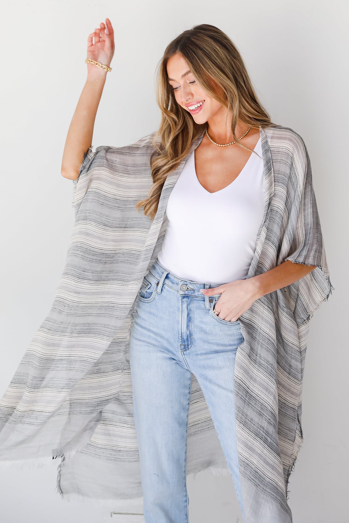 Bahama Beauty Striped Kimono