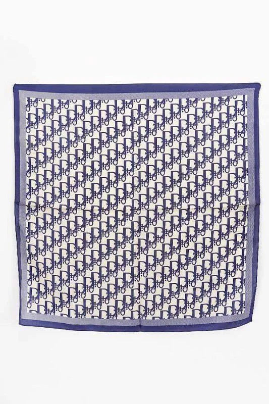 Signature Print Luxe Bandana - Navy