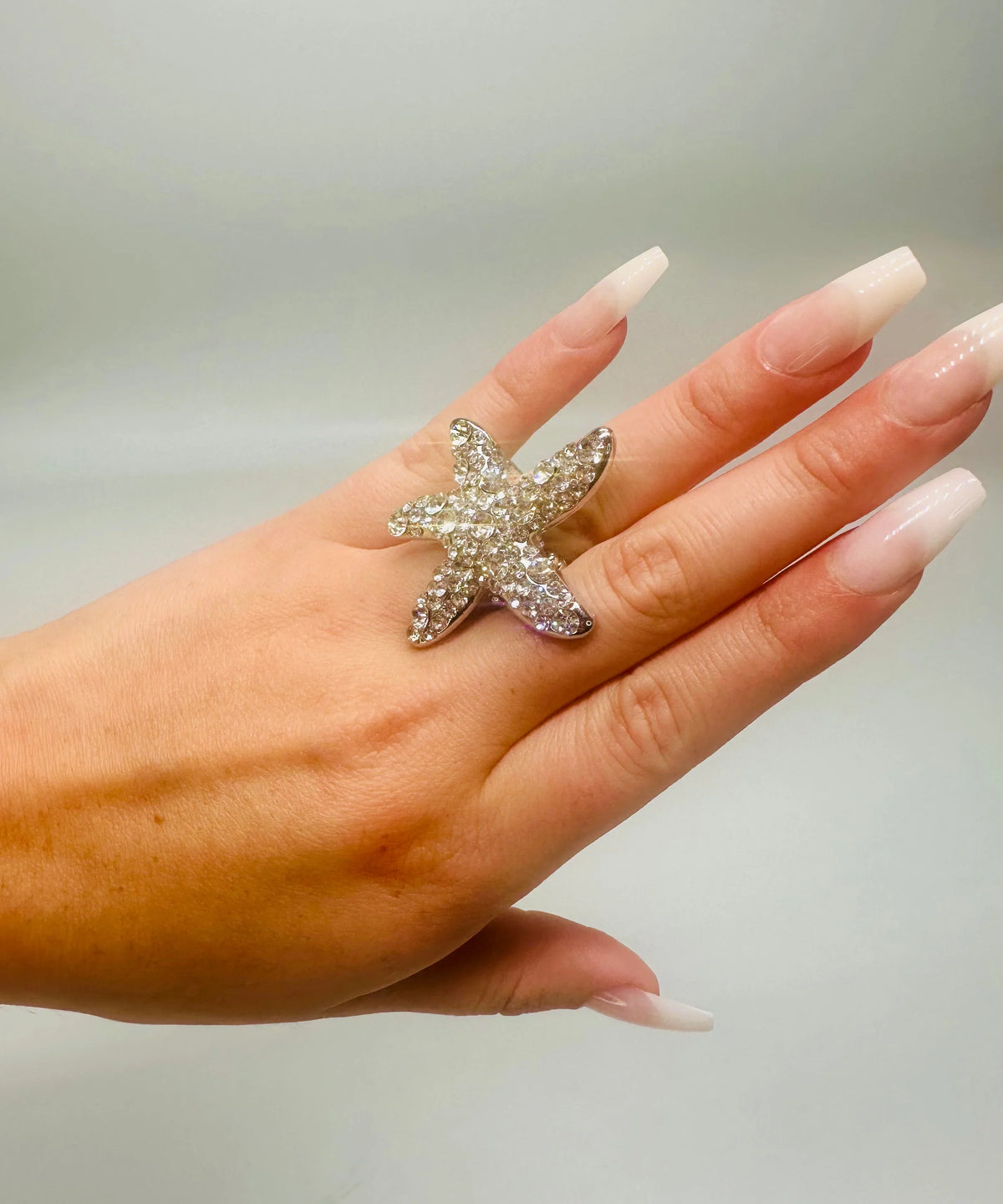 Starburst Crystal Ring (Silver)