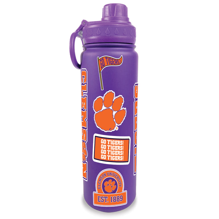 Sticker Style Wrap 24oz. Stainless Steel Collegiate Water Bottle