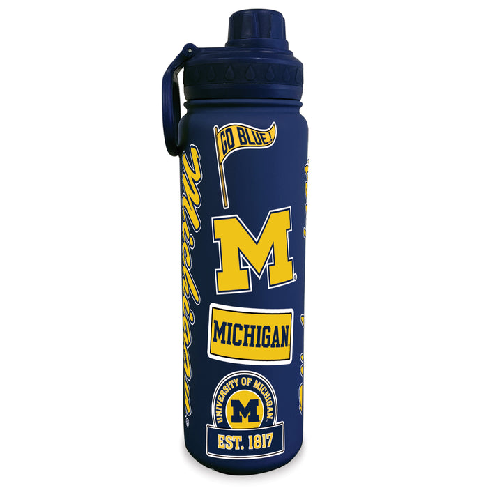 Sticker Style Wrap 24oz. Stainless Steel Collegiate Water Bottle