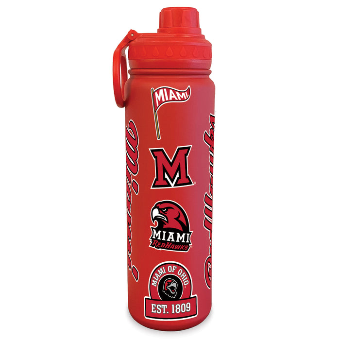 Sticker Style Wrap 24oz. Stainless Steel Collegiate Water Bottle