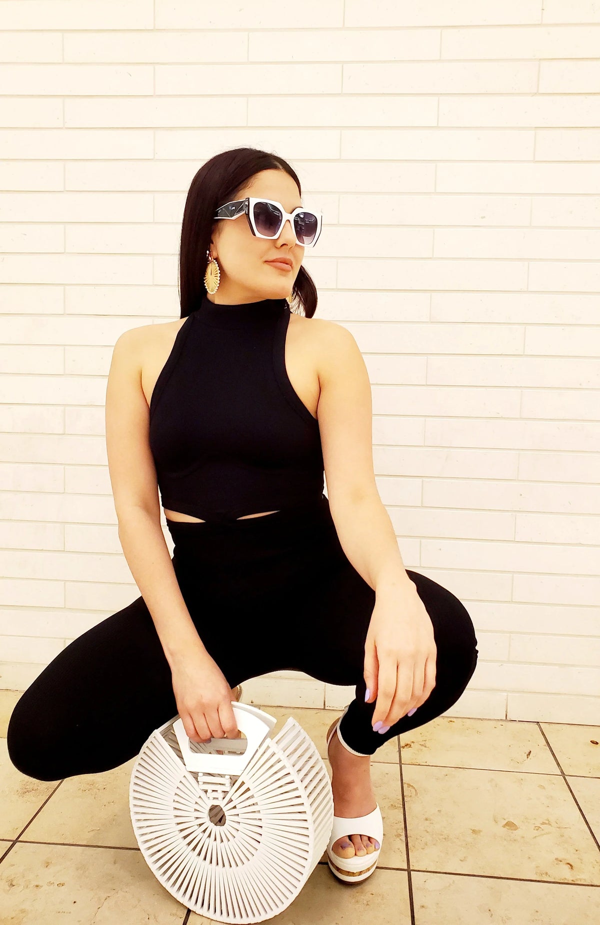 Summer Vacay Top & Leggings  Sculpting Set (Black)