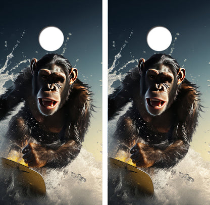 Surfing Chimp Cornhole Design