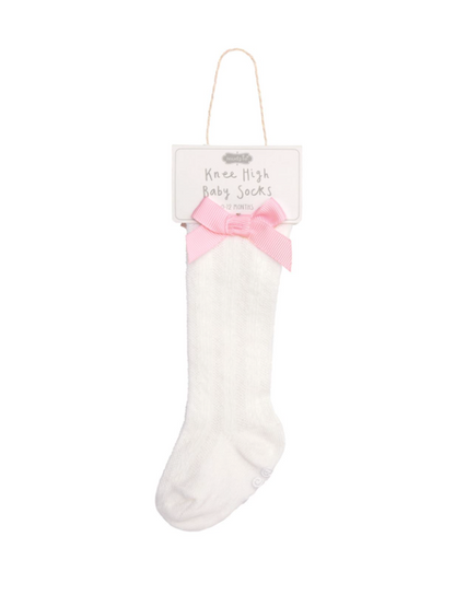 Tall Pink and White Socks