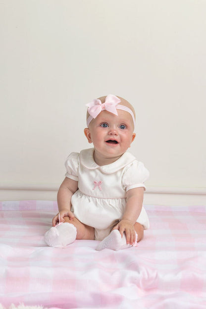 Tall White Bow Socks