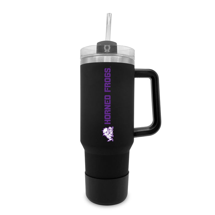 Texas Christian University Horned Frogs 40oz Stainless Tumbler w/Removable Straw