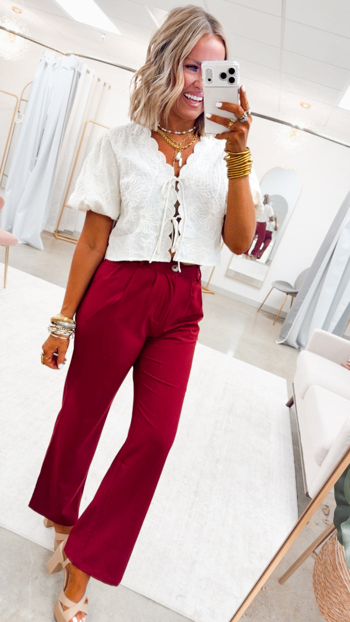 The Elowen Embroidered Top-Cream