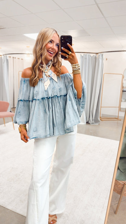 The Gypsy Muse Top-Denim Blue