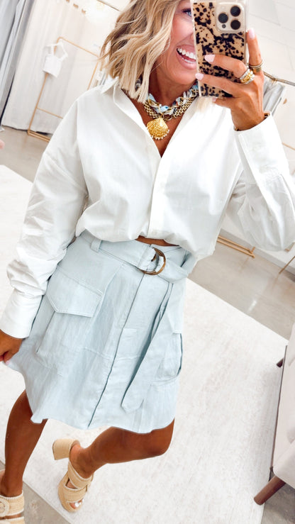 The Lucy Poplin Shirt-White