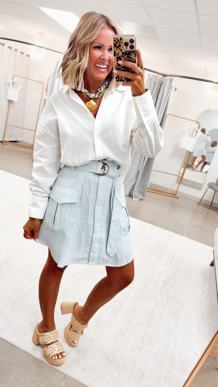 The Lucy Poplin Shirt-White