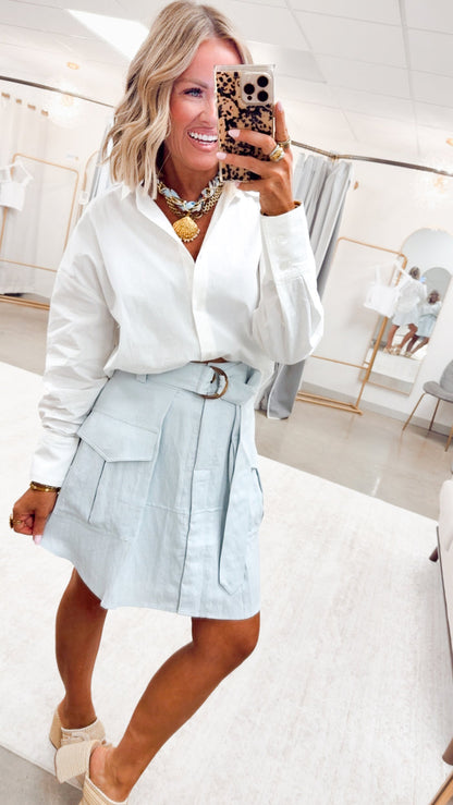 The Lucy Poplin Shirt-White