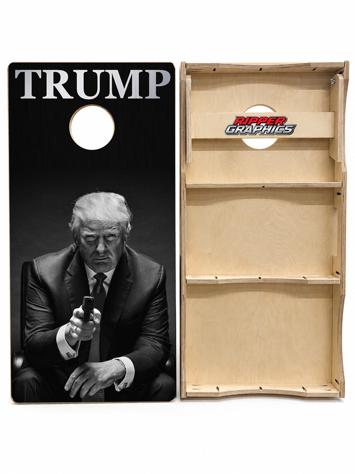 Trump Time's Up Cornhole Design
