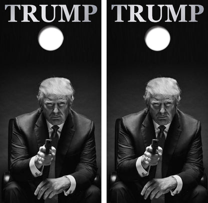 Trump Time's Up Cornhole Design