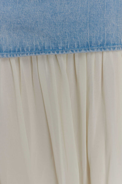 Tully Chiffon Denim Maxi Skirt - 80'S Blue