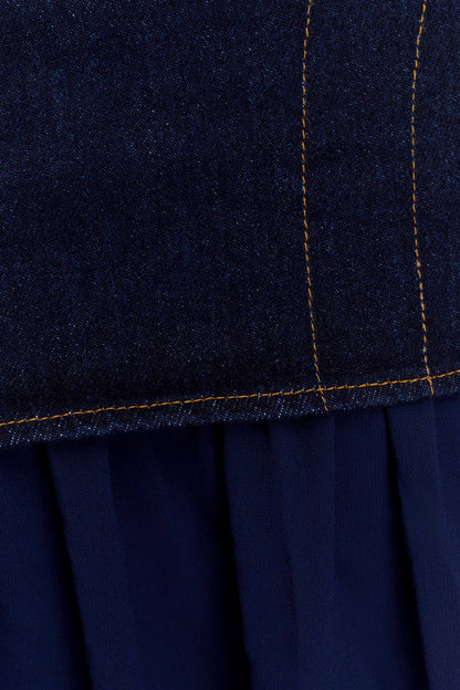 Tully Chiffon Denim Maxi Skirt - Indigo Blue