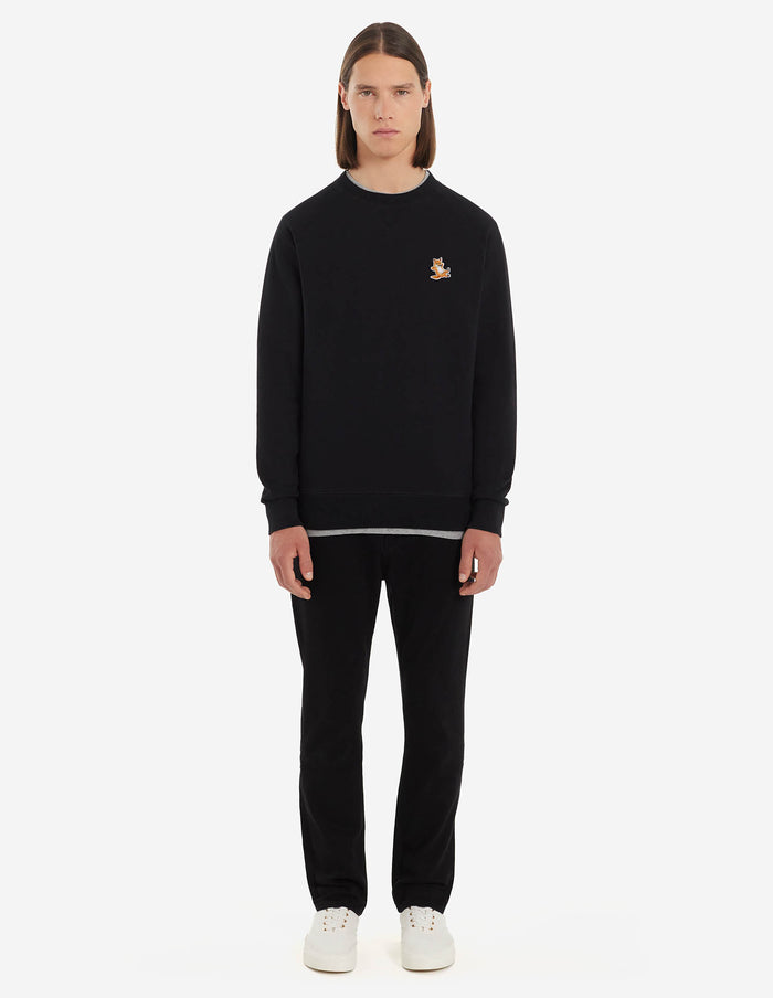 Unisex Chillax Fox Patch Classic Sweatshirt Black