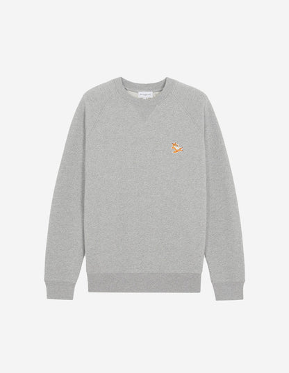 Unisex Chillax Fox Patch Classic Sweatshirt Grey Melange