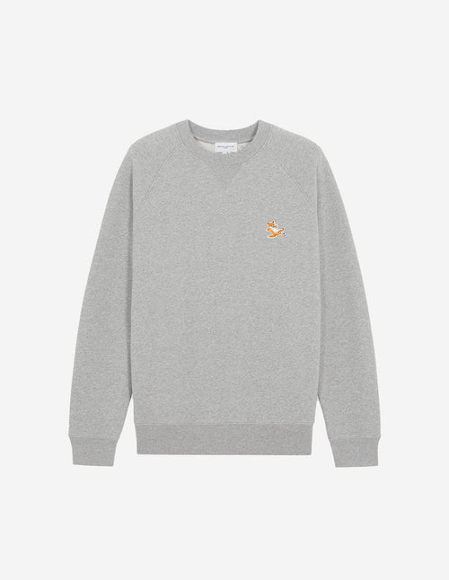 Unisex Chillax Fox Patch Classic Sweatshirt Grey Melange