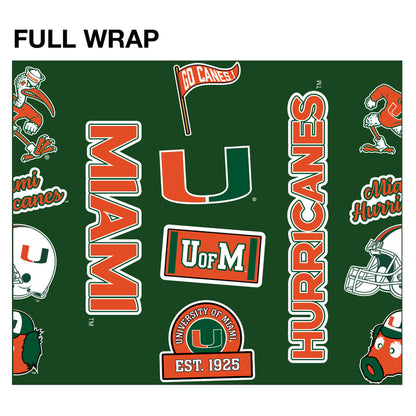 University of Miami 24oz. Stainless Steel Bottle - Sticker Style Wrap