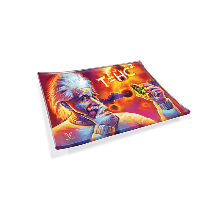 V Syndicate Shatter Proof Glass Rolling Tray - T=HC2 Einstein Solar Diesel