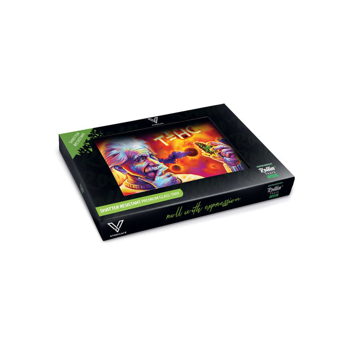 V Syndicate Shatter Proof Glass Rolling Tray - T=HC2 Einstein Solar Diesel