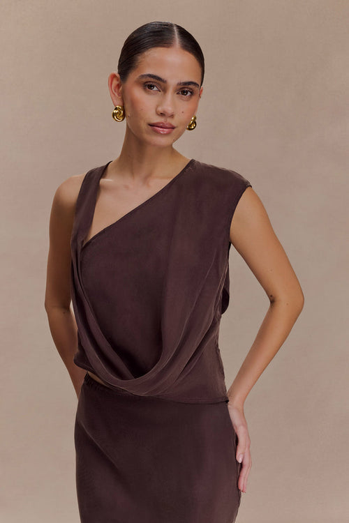 Violeta Asymmetric Top - Dark Chocolate
