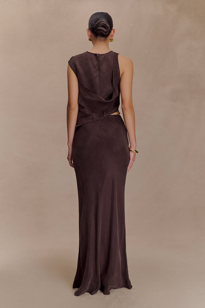 Violeta Maxi Skirt - Dark Chocolate